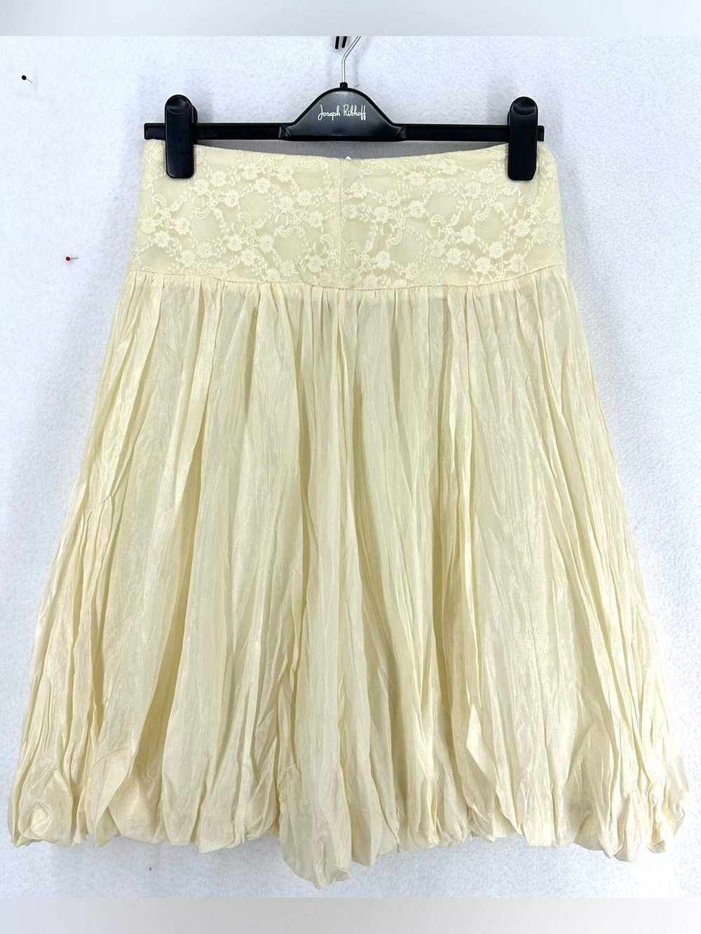 Jus D’Orange Paris Silk Cotton Lace Midi Skirt Ivory Women’s Small